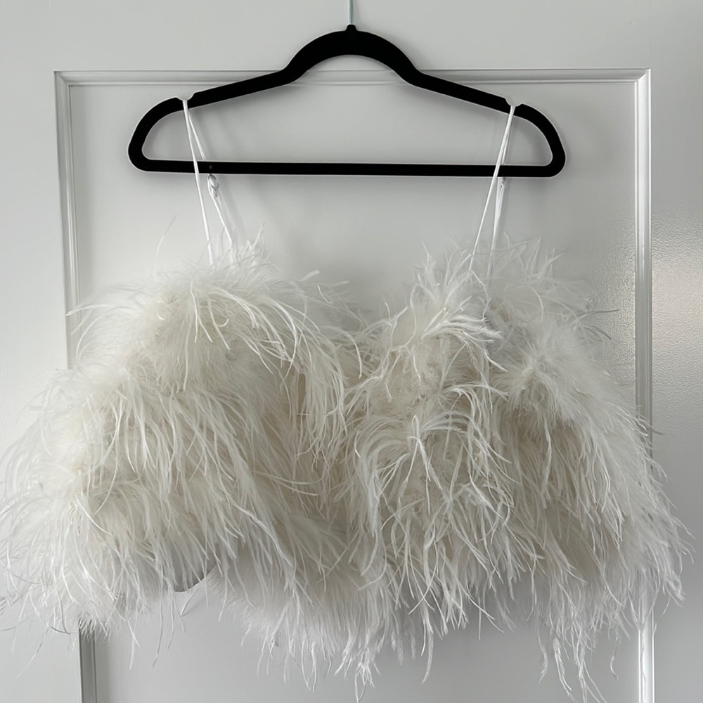 Banana Republic Ostrich Feather Top